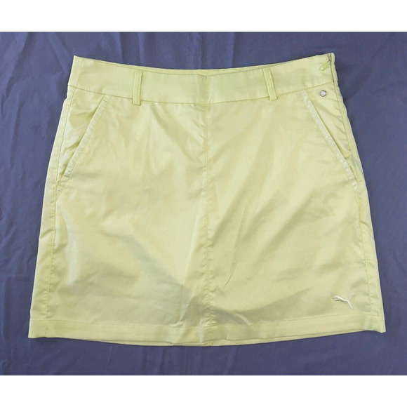 Puma Solid Golf Tech Skirt, Skort. Neon Yellow, Women's Size 8. EUC!! - Picture 1 of 5